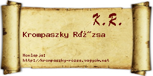 Krompaszky Rózsa névjegykártya